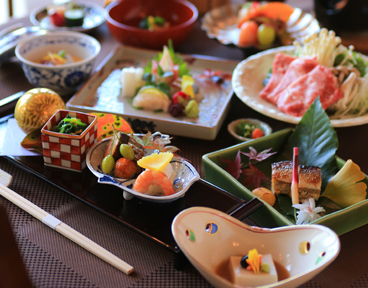 秋の味覚の会席料理